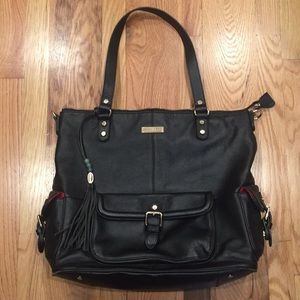 Lily Jade black leather diaper bag/ backpack